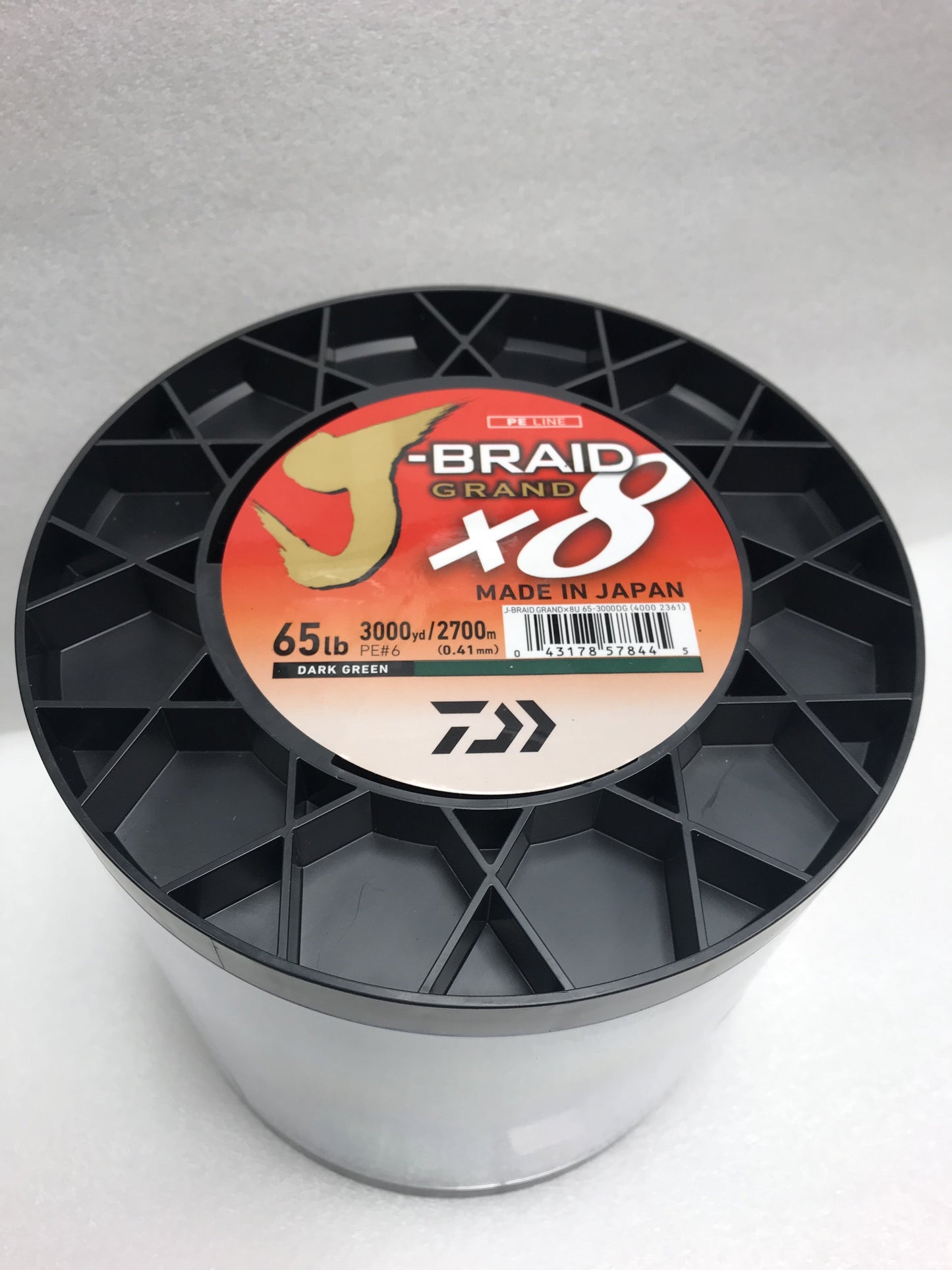 Daiwa J-Braid X8 Grand 8 Strand Braided Line 65Lb 3000Yd Bulk Spool Dark Green