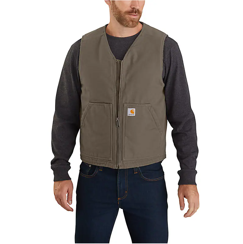 Carhartt Relaxed Fit Washed Duck Sherpa-Lined Vest Men's