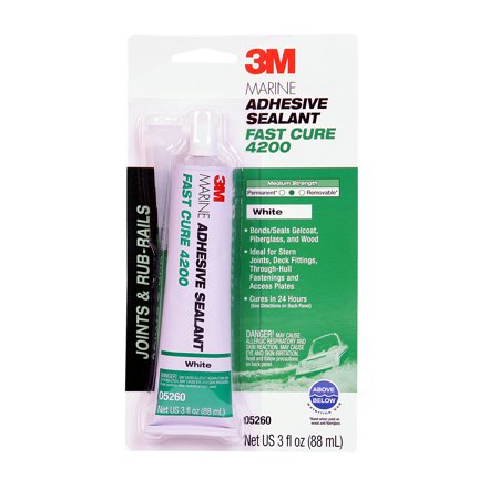 3M 3oz White Fast Cure 4200FC Series Marine Adhesive Sealant