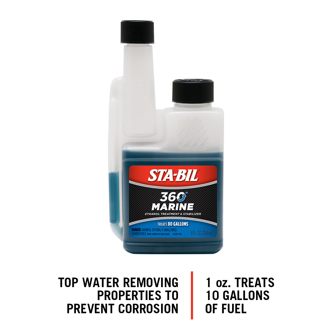 Sta-Bil 360 Marine Ethanol Treatment and Fuel Stabilizer 8 Oz. Treats 80 Gallons of Fuel