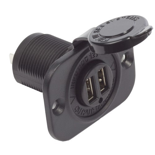 Blue Sea Systems Dual USB Charger Socket Black