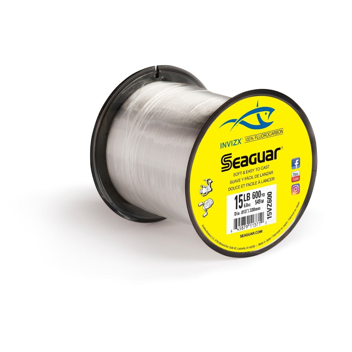 12VZ600 600 Yards InvizX Flourocarbon Fishing Line 12 Lbs