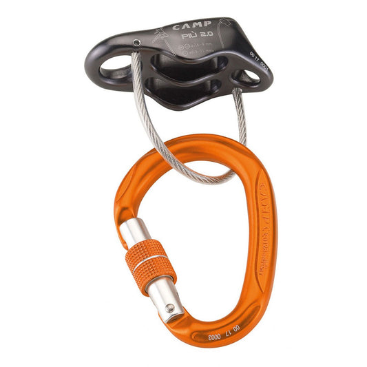 CAMP Cassin Piu 2.0 Belay/Rappel Device with Locking Carabiner Kit