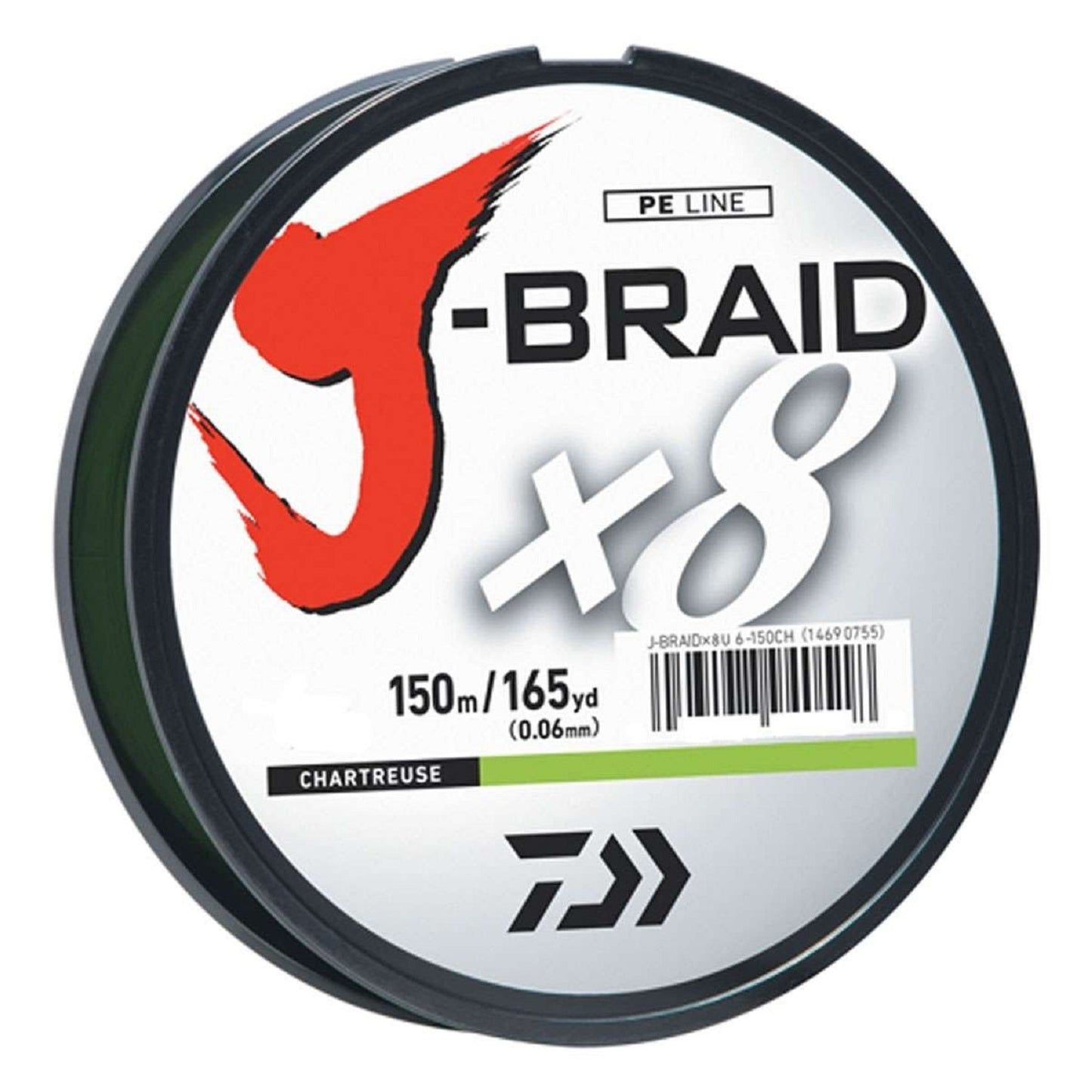 Daiwa J-Braid Chartreuse Filler Spool - 150M 30 ZZZ