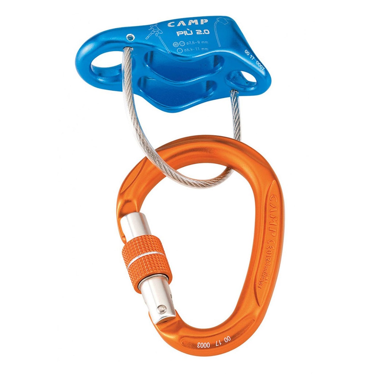 CAMP Cassin Piu 2.0 Belay/Rappel Device with Locking Carabiner Kit
