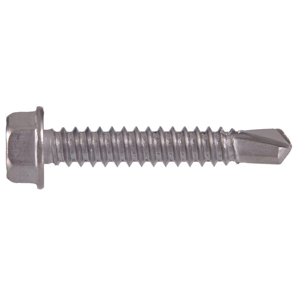 Hillman #12-14 1 in. External Hex Flange Hex-Head Self-Drilling Screw (25-Pack)
