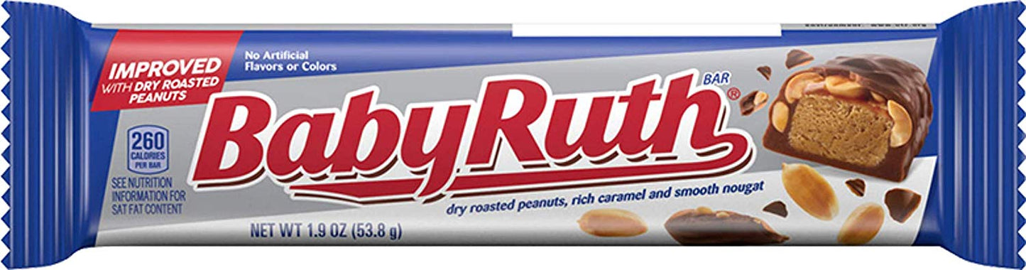 93490 2.1 Oz Baby Ruth Peanuts Caramel & Chocolate Candy Bar - Pack of 24