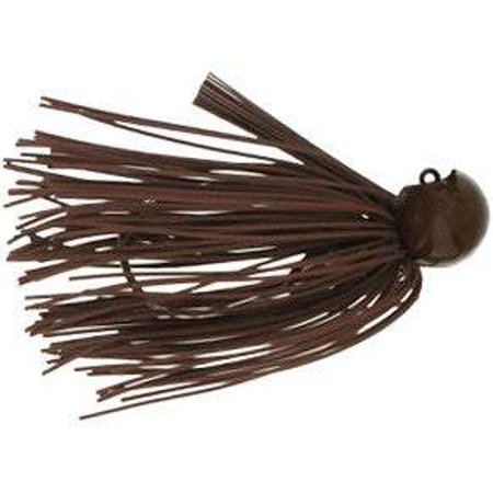Bass Patrol Round Rubber Western Football Jig (Brown Rubber W/ Orange Silicone 1/4 Oz)
