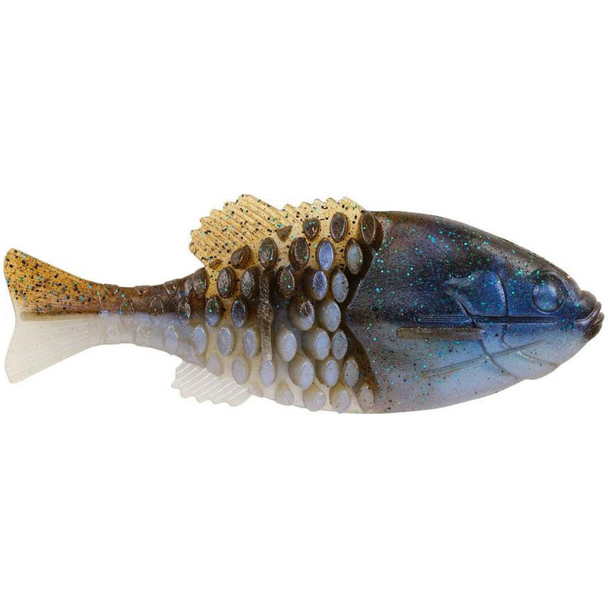 Berkley PowerBait Gilly Swimbait -130mm Ike's Green Pumpkin Blue Flash