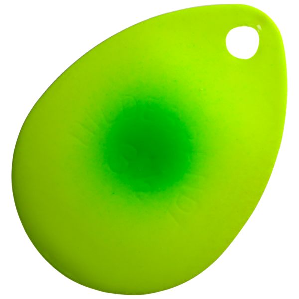 Yakima Bait Hildebrandt Blades 3.5" 2-Pak Chartreuse Green Dot Candy Back