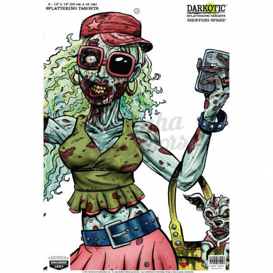 Birchwood Casey Darkotic Paper Target Zombie Shopping Spree 12"X18" 8 Sheets