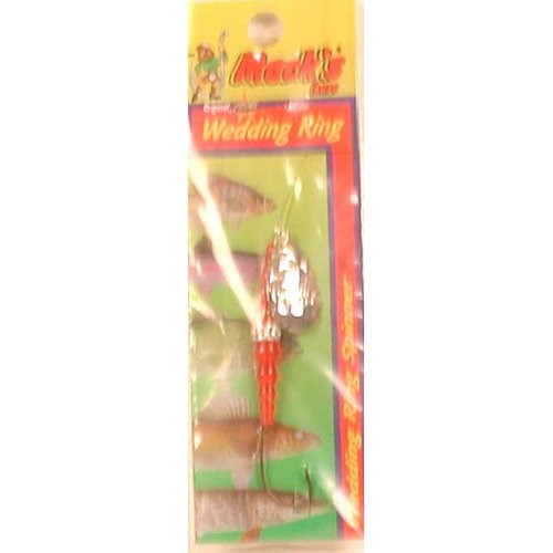 Mack's Lure Wedding Ring Classic Spinner Lures Size 4 Fluorescent Orange/Nickel