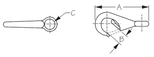 Stainless Steel Fast Eye Boat Snap Size 1