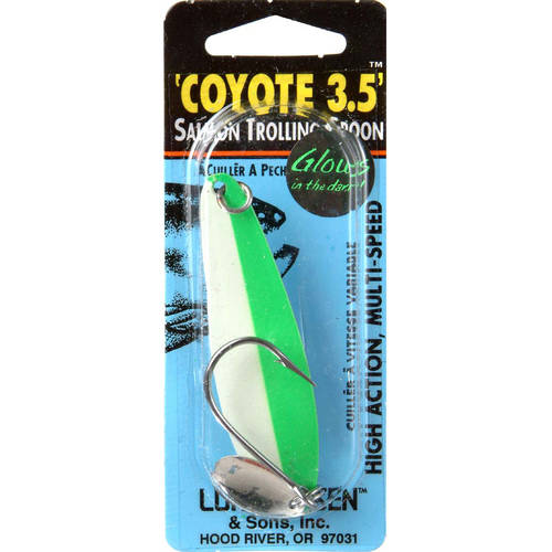 Luhr Jensen Coyote Spoon Fishing Lure 3 Everglow/Green