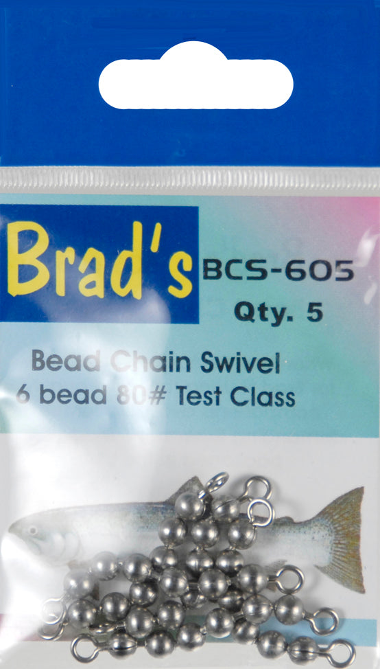 Brad's Fish Tales Freshwater Fishing Bead Chain Swivel 1/8 Beads 5-Pack ZZZ