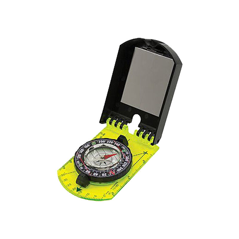 602926 Hi-Vis Folding Map Compass With Sighting Mirror Fluorescent Green