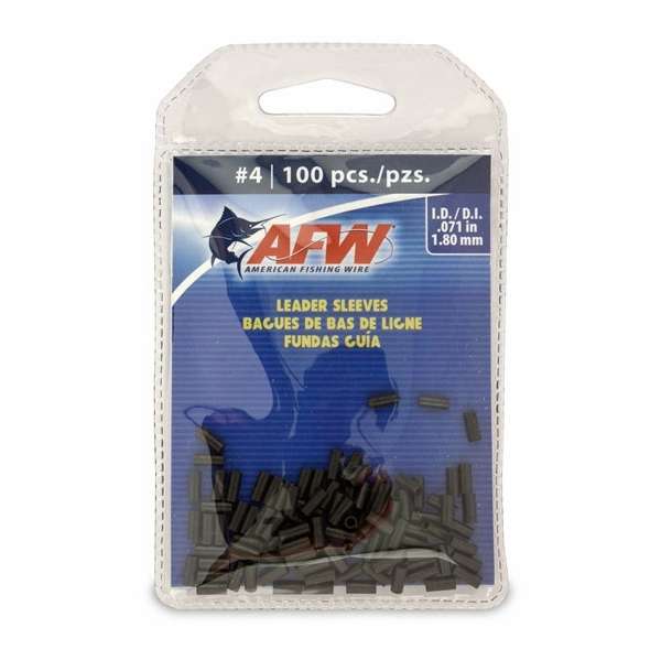 American Fishing Wire #4 Single Barrel Sleeves Black 100pc - J04B-B