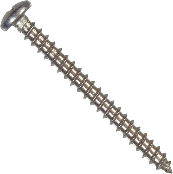 Hillman 12 in. x 1-1/4 in. L Phillips Pan Head Stainless Steel Sheet Metal Screws - 100 Pack