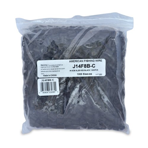 American Fishing Wire Double Barrel Crimp Sleeves Black Color Size 4F8 0.044 -Inch Inside Diameter 100-Pieces
