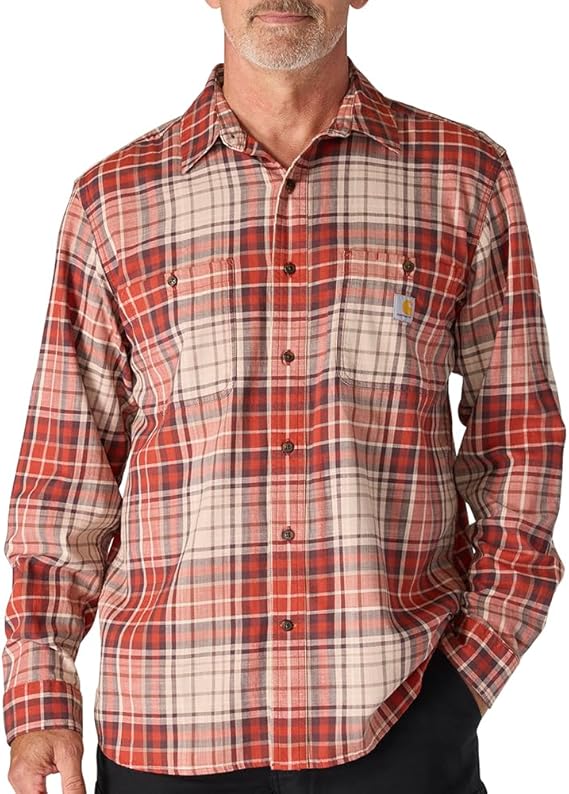 Carhartt Rugged Flex Relaxed Fit Lightweight Long-Sleeve Plaid Shirt Men's