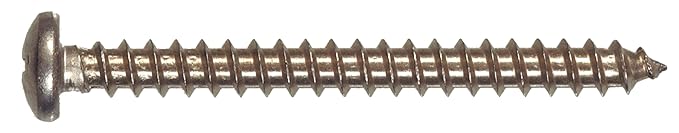 Hillman Stainless Steel Pan Head Phillips Sheet Metal Screw, 12-Inch x 1-Inch - 100 Pack