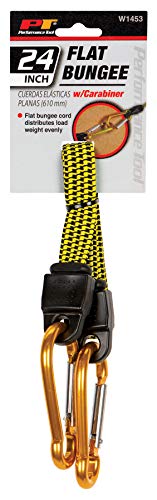 Performance Tool 24 In. Flat Bungee Cord With Carabiner