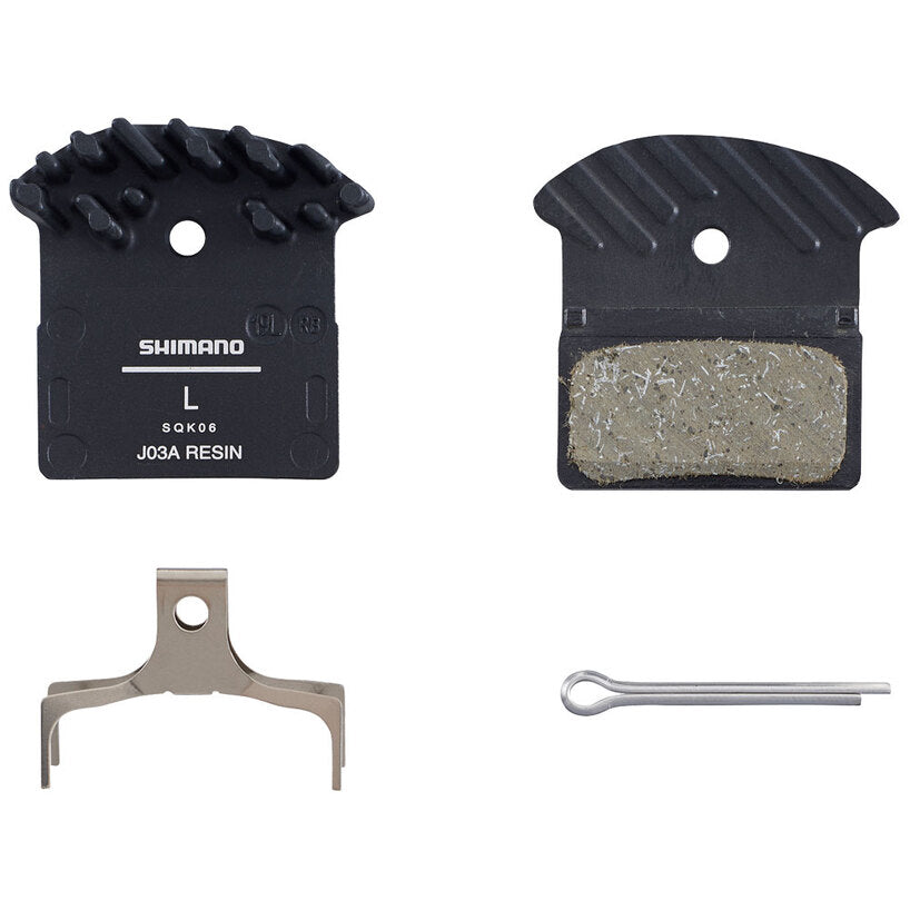 Shimano J05A-RF Disc Brake Pad and Spring - Resin Compound Finned Aluminum Back Plate