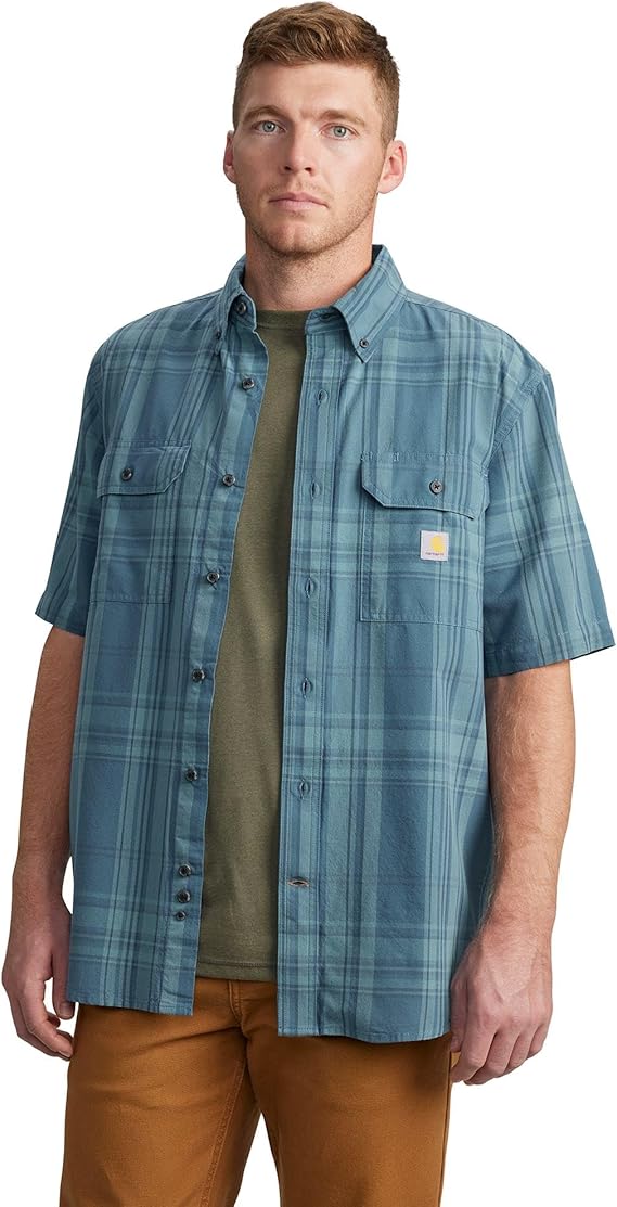 Carhartt Loose Fit Midweight Short-Sleeve Plaid Shirt Men's
