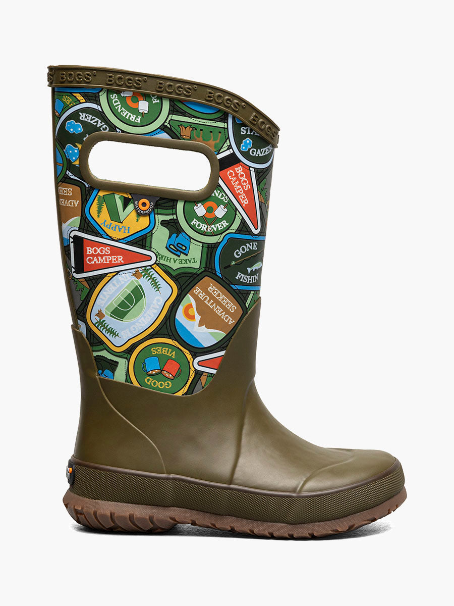 Bogs Camping Patches Big Kids Rainboots