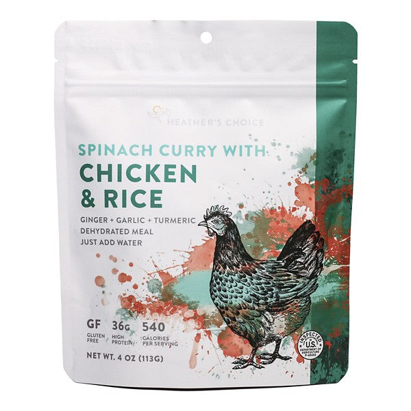 Heather's Choice Spinach Curry with Chicken and Rice