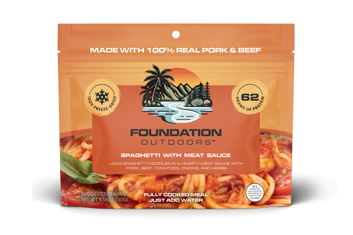 Foundation Outdoors Spaghetti With Meat Sauce Meal