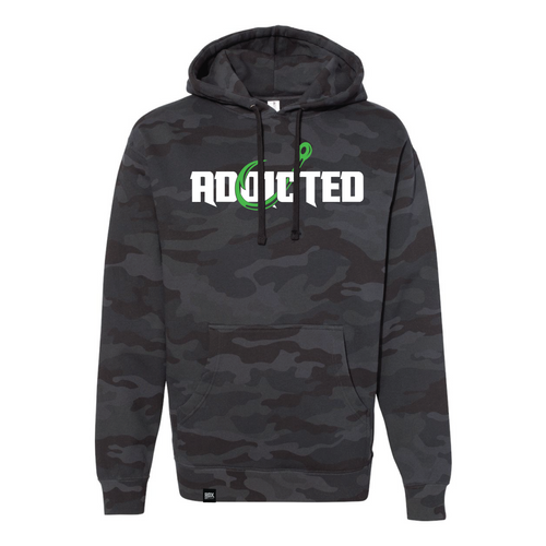 Addicted Fishing Black Camo Clean Hoodie