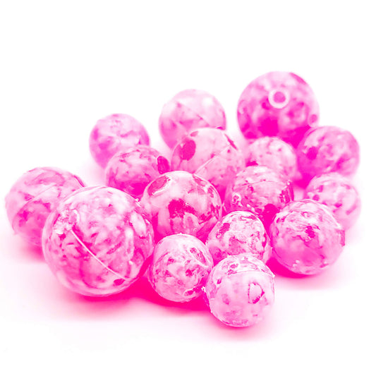 BnR Tackle Soft Beads 18mm Mottled Cerise Neutral Buoyancy 8/pack