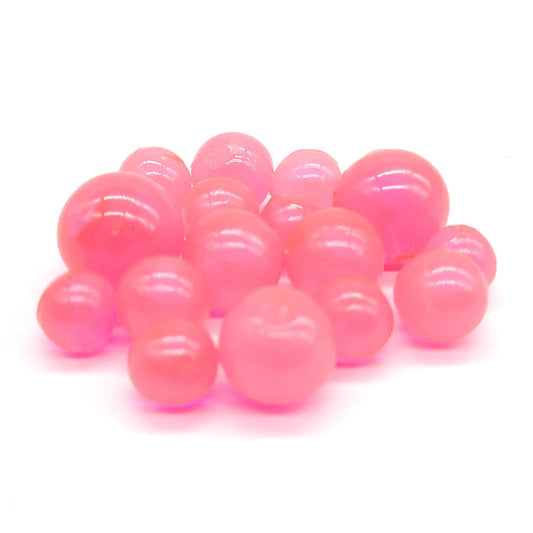 BnR Tackle Soft Beads 18mm Pink Sheen Neutral Buoyancy 8/pack