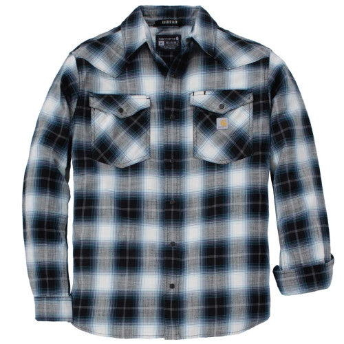 Carhartt Men's Montana Rugged Flex Relaxed Fit Lightweight Long-Sleeve Snap-Front Plaid Shirt