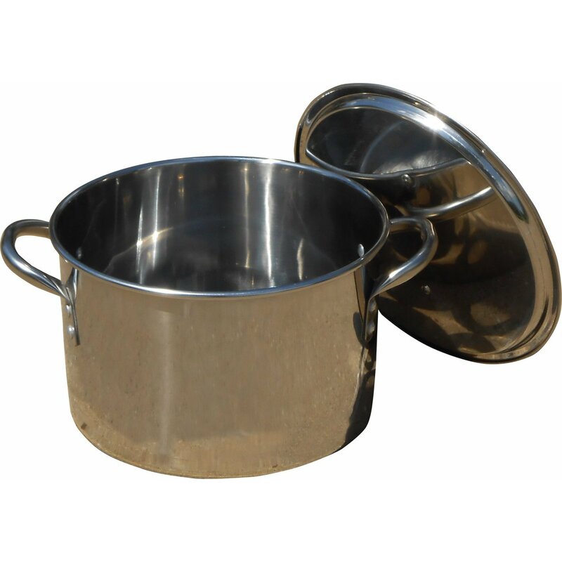 King Kooker Polished Stainless Steel Stock Pot with Lid