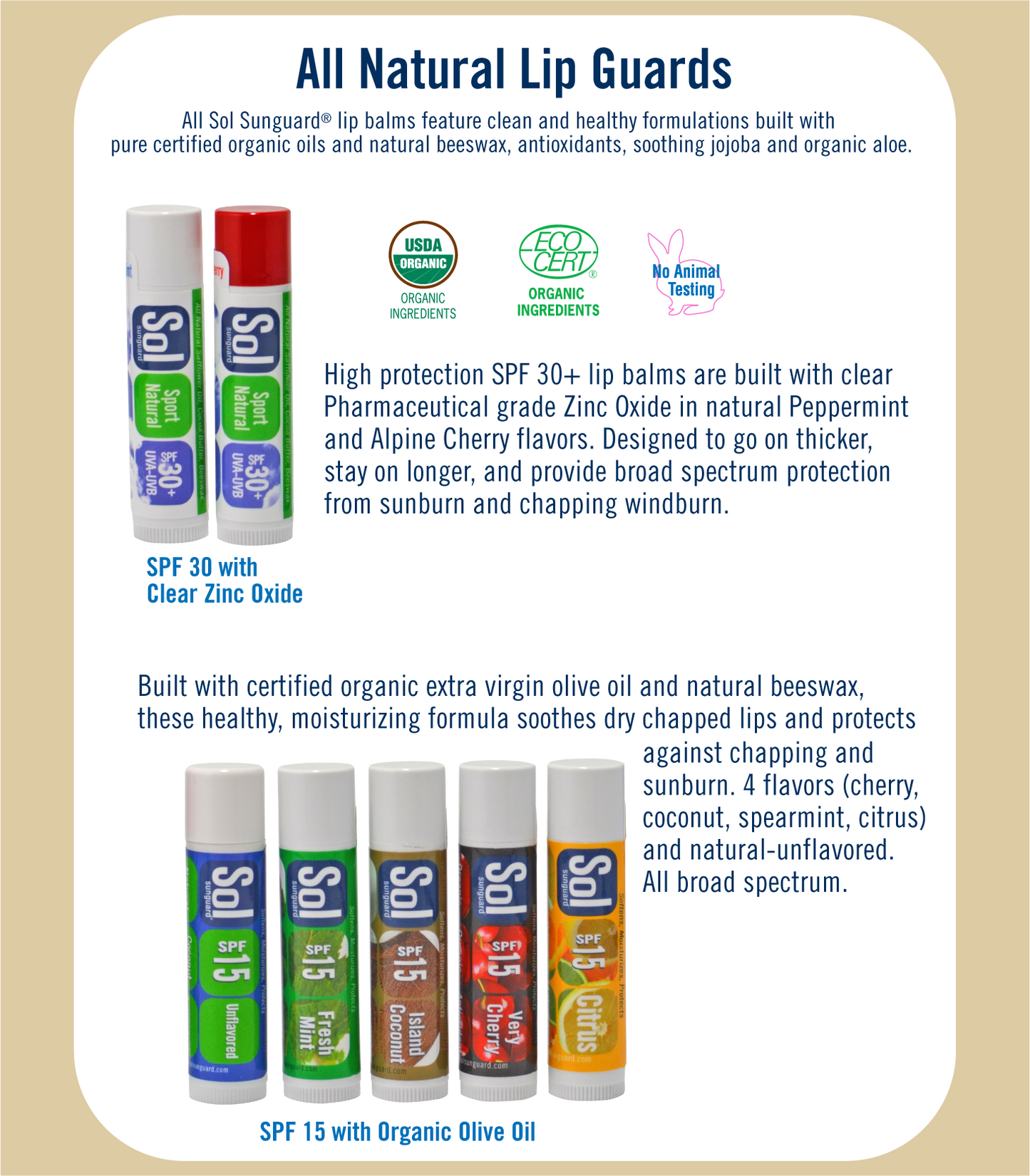 Sol Lip Balm Spf 30 - Ascent Outdoors LLC