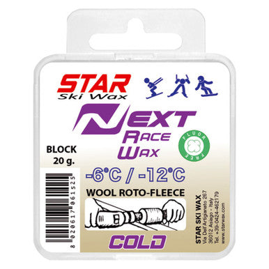Star Next Cold Fluoro-Free Block Ski Glide Wax 20G