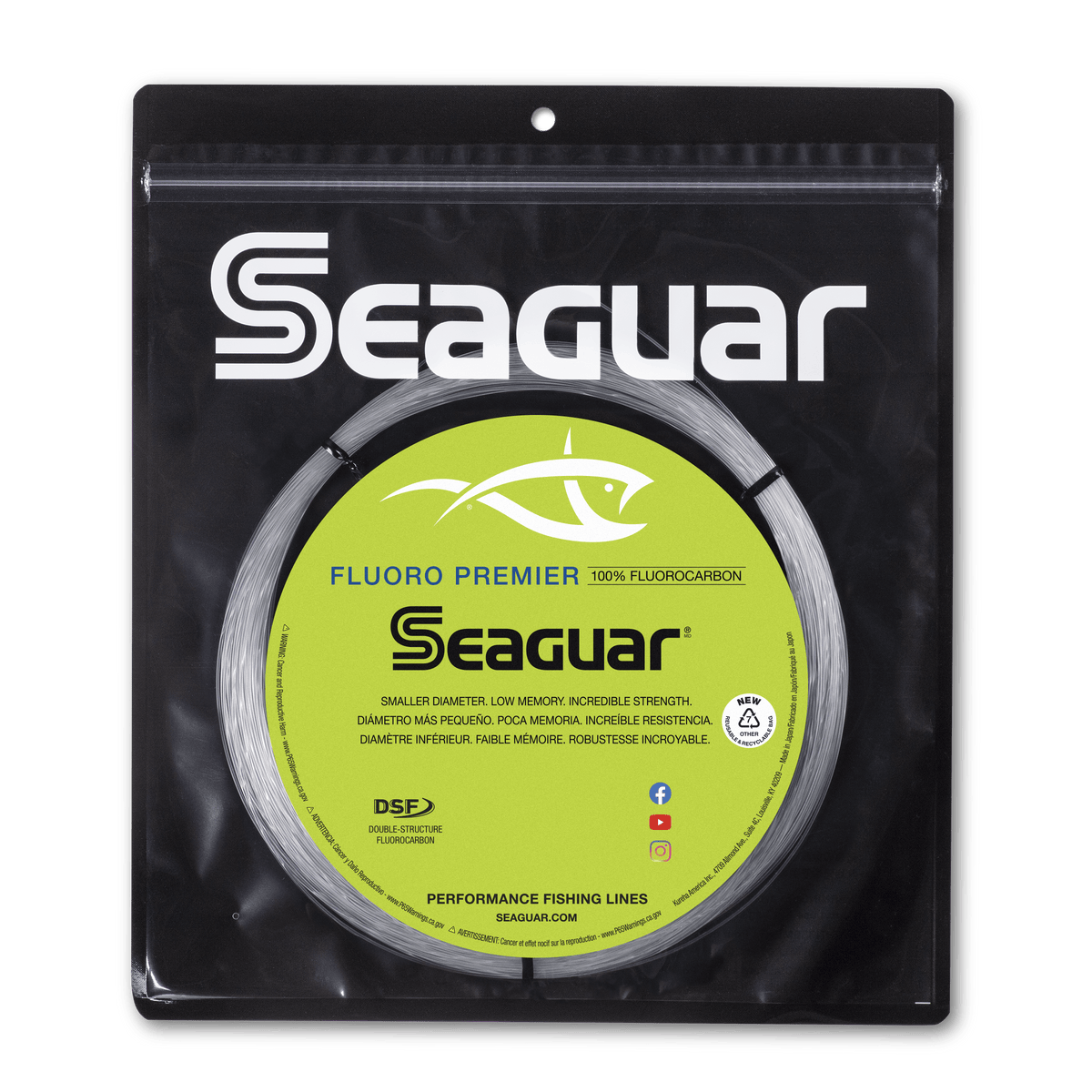 Seaguar Fluoro Premier 100% Fluorocarbon Big Game Leader Coils