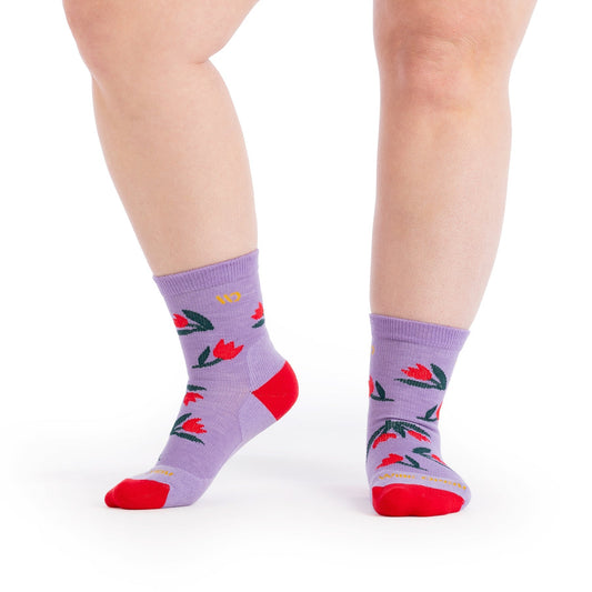 Wide Open Full Bloom Cushioned Micro Crew Socks Women's
