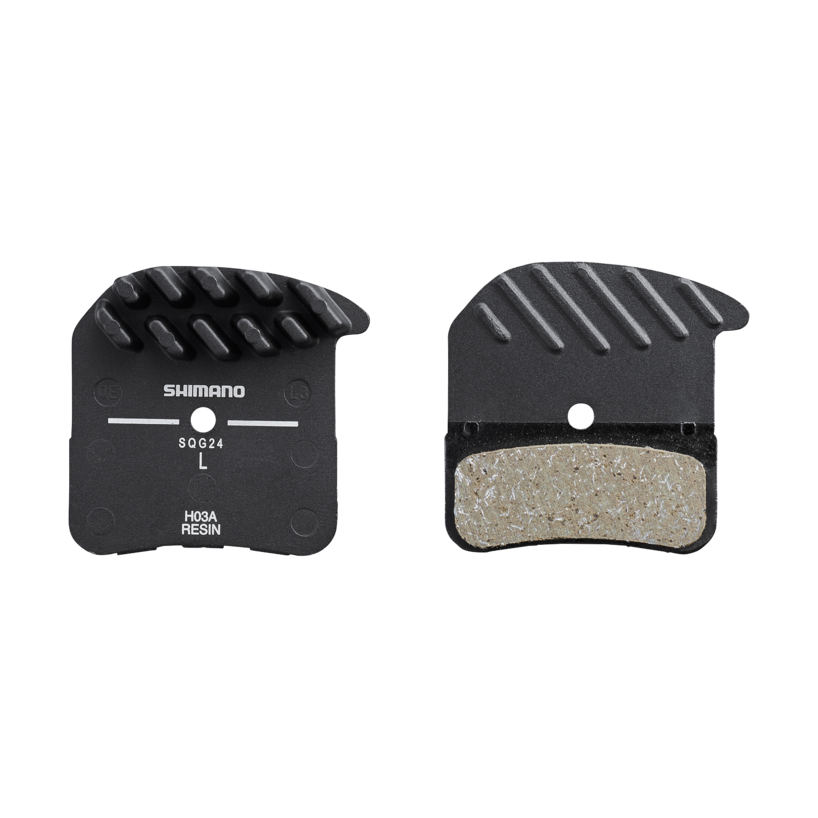 Shimano H03A-RF Disc Brake Pad and Spring - Resin Compound Finned Alloy Back Plate One Pair