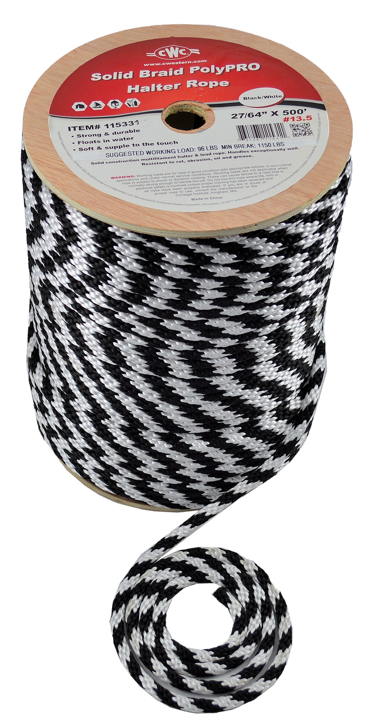 CWC Solid Braid PolyPRO Lead Halter Derby Rope