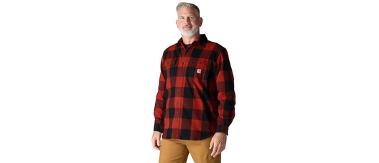 Carhartt Loose Fit Heavyweight Flannel Long-Sleeve Plaid Shirt Men's