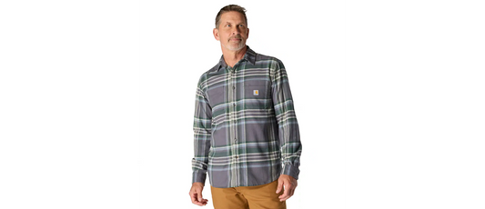 Carhartt Rugged Flex Relaxed Fit Midweight Flannel Long-Sleeve Plaid Shirt Men's