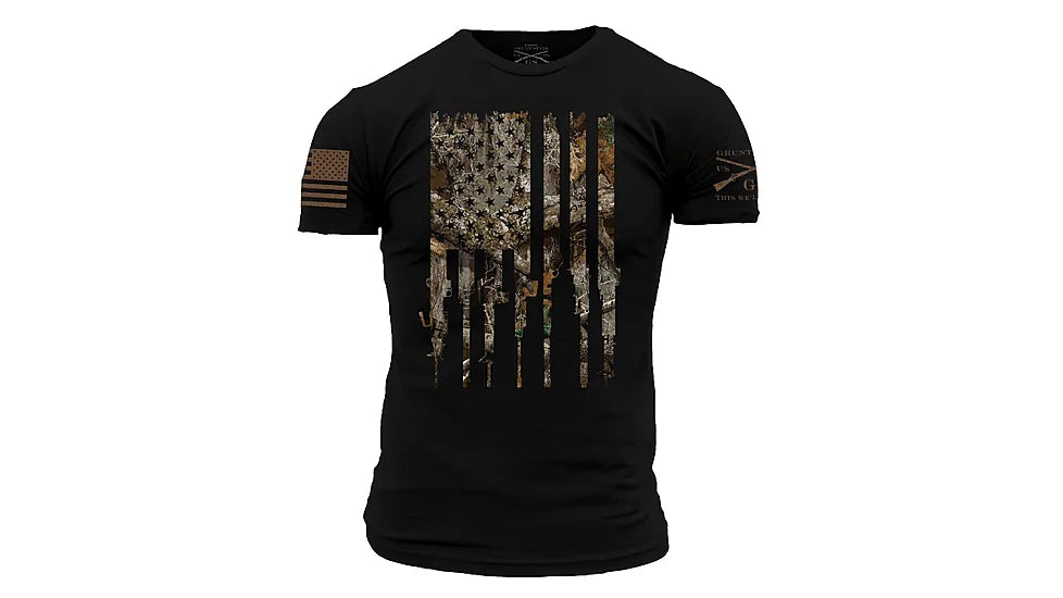 Grunt Style Realtree Edge Rifle Flag T-Shirt Men's
