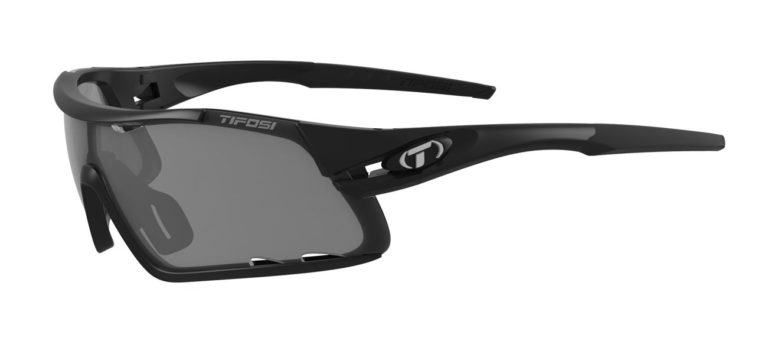 Tifosi Davos Matte Black Smoke/AC Red/Clear Sunglasses