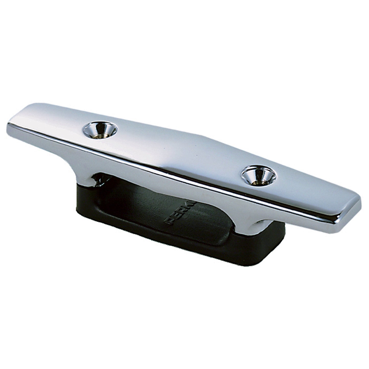 Perko Chrome-Plated Open Base Cleat with Black Polymer Base - 4.5 in. Length