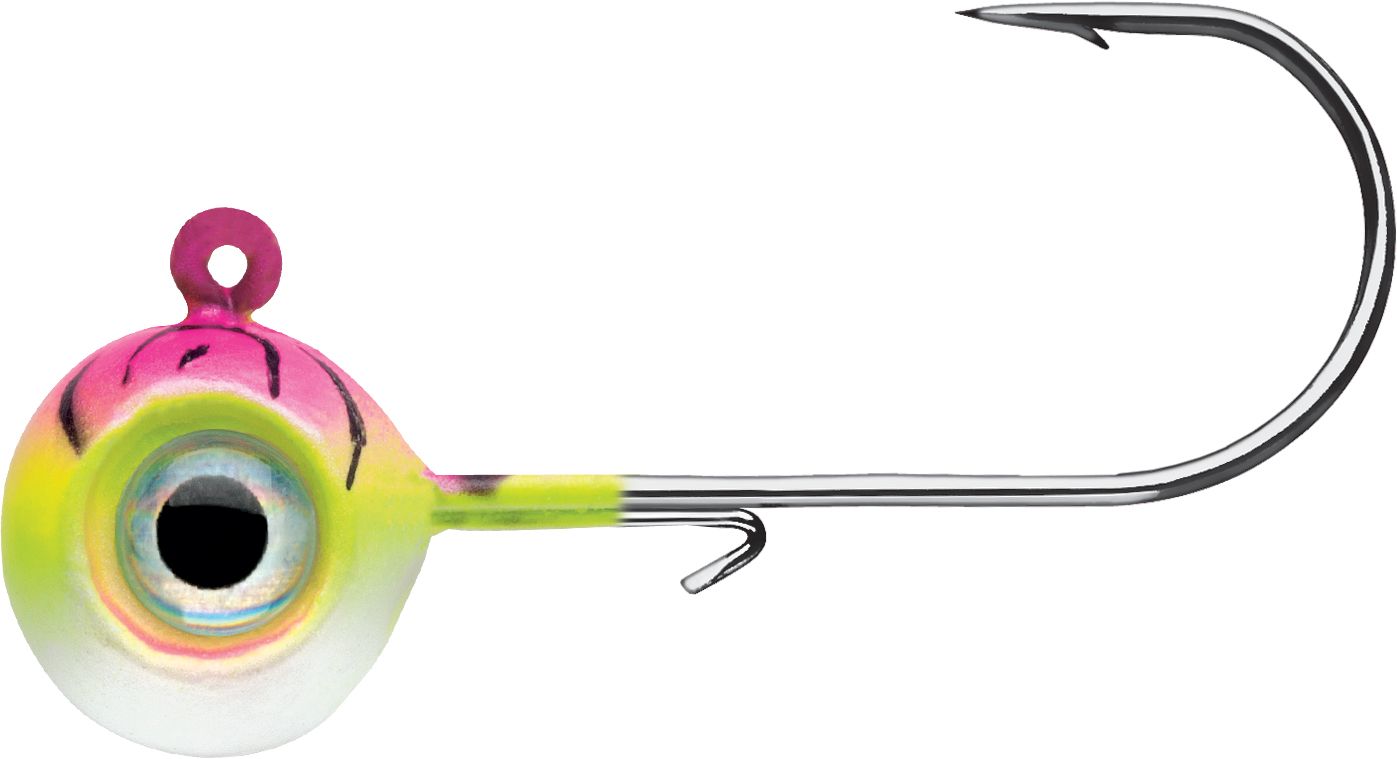 Neon Moon Eye Jig 1/8 Oz - Pink Fire UV Color, Fishing Lure For Panfish, Trout & More