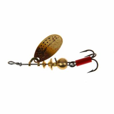 Mepps Aglia In-Line Spinner 1/8 Oz Plain Treble Hook Silver/Red/White Blade B1