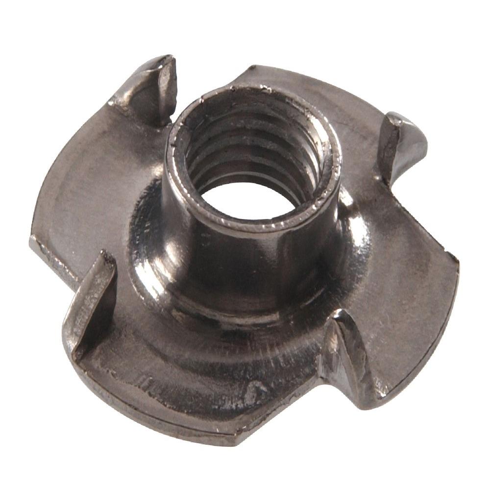 Hillman 5/16 in.-18 X 3/8 in. X 3/4 in. Stainless Steel Pronged Tee Nut (10-Pack)